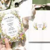 Invitation Fleur sauvage Floral Frame Enregistrer la date Mar