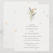 Invitation Fleur sauvage Floral Garden Speckletone Mariage (Devant / Derrière)