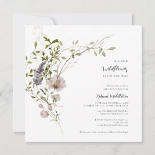 Invitation Fleur sauvage Floral Girl Baby shower