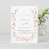 Invitation Fleur sauvage Floral Girls 2e anniversaire (Debout devant)