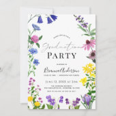 Invitation Fleur sauvage Floral Graduation Party (Devant)