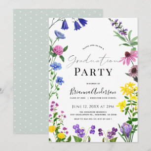 Invitation Fleur sauvage Floral Graduation Party