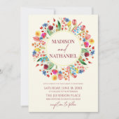 Invitation Fleur sauvage Floral Jardin Fleur Wreath Mariage (Devant)