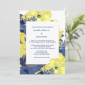 Invitation Fleur sauvage Floral Jaune Bleu Artsy Mariage 2024 (Debout devant)