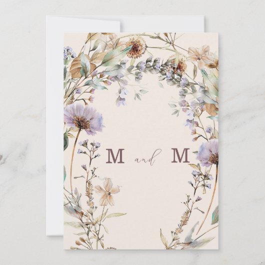 Invitation Fleur sauvage Floral Moderne Mariage élégant (Dos)