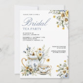 Invitation Fleur sauvage Floral Tea Party QR Code Fête des ma (Devant)