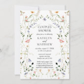 Invitation Fleur sauvage Floral Wreath Garden Couples Douche (Devant)