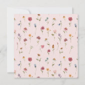 Invitation Fleur sauvage Floral Wreath Girl Baby shower (Dos)