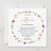 Invitation Fleur sauvage Floral Wreath Girl Baby shower (Devant)