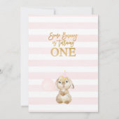 Invitation Fleur sauvage Floral Wreath Un lapin Anniversaire (Dos)