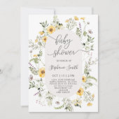 Invitation Fleur sauvage florale Spring Baby shower fille (Devant)
