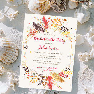 Invitation Fleur sauvage Forest Fern Champhroom Bachelorette 