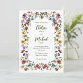 Invitation Fleur sauvage Frame Rustic Boho Mariage (Debout devant)