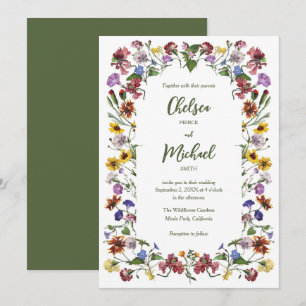 Invitation Fleur sauvage Frame Rustic Boho Mariage