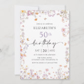 Invitation Fleur sauvage Garden 50e anniversaire de fête Invi (Devant)