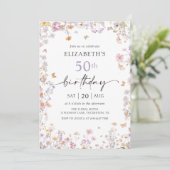 Invitation Fleur sauvage Garden 50e anniversaire de fête Invi (Debout devant)