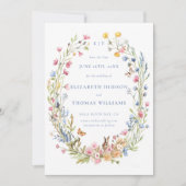 Invitation Fleur sauvage Garden Modern Photo Mariage Enregist (Devant)