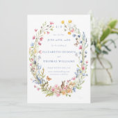 Invitation Fleur sauvage Garden Modern Photo Mariage Enregist (Debout devant)