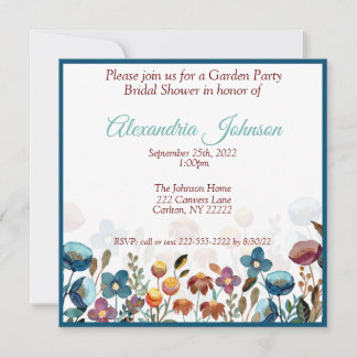 Invitation fleur sauvage Garden Party