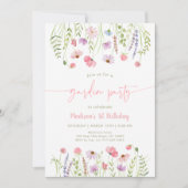 Invitation Fleur sauvage Garden Party 1er anniversaire (Devant)