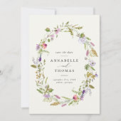 Invitation Fleur sauvage Garden Wreath Wedding Enregistrer la (Devant)