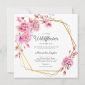 Invitation Fleur sauvage Gold Géométrique Printemps bébé fill (Devant)