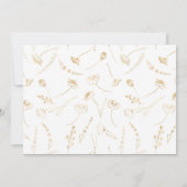 Invitation Fleur sauvage Gold Sketch Bridesmaitres déjeuner (Dos)