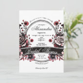 Invitation Fleur sauvage gothique Moody Red Rose Fête des mar (Debout devant)