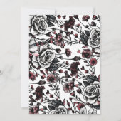 Invitation Fleur sauvage gothique Moody Red Rose Fête des mar (Dos)
