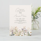 Invitation Fleur sauvage Graduation Boho Country Floral (Debout devant)