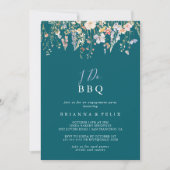 Invitation Fleur sauvage Green I Do BBQ Engagement Party (Devant)