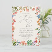 Invitation Fleur sauvage Handscript Rien De Fancy Just Love (Debout devant)