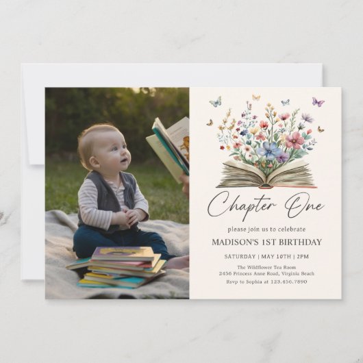 Invitation Fleur sauvage Histoire Chapitre Un Anniversaire Ph (Devant)