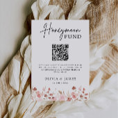 Invitation Fleur sauvage Honeymoon Fund QR Code Sign, Mariage