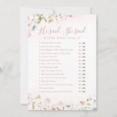 Invitation Fleur sauvage Il a dit Elle a dit jeu de douche nu (Devant)