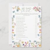 Invitation Fleur sauvage Il a dit qu'elle a dit Fête des mari (Devant)