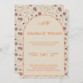 Invitation Fleur sauvage imprimable Floral facile à éditer Ma (Devant / Derrière)