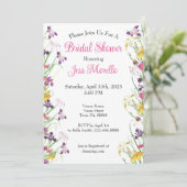 Invitation fleur sauvage Iris Garden Bridal Douche (Debout devant)