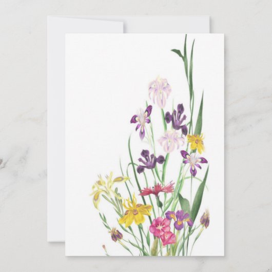 Invitation fleur sauvage Iris Garden Bridal Douche (Dos)