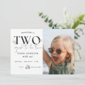 Invitation Fleur sauvage Jalon Anniversaire |Deux bonnes chos (Debout devant)