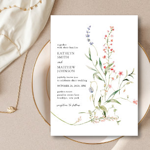 Invitation Fleur sauvage Jardin Floral coloré moderne mariage