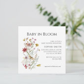 Invitation Fleur sauvage Jardin Whimsical Bébé En Fleur (Debout devant)