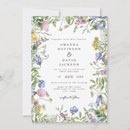 Invitation Fleur sauvage Jardin Whimsical Boho Rustique Maria (Devant)