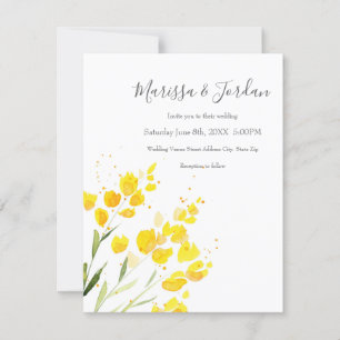 Invitation Fleur sauvage jaune