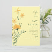 Invitation Fleur sauvage Jaune Baby Girl Douche (Debout devant)
