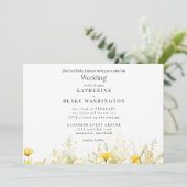 Invitation Fleur sauvage jaune Mariage coloré II (Debout devant)