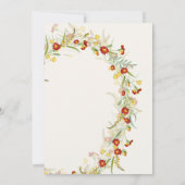 Invitation Fleur sauvage Jaune Marigold Baby shower de feuill (Dos)