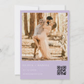 Invitation Fleur sauvage Lavender Purple QR Code Mariage phot (Dos)