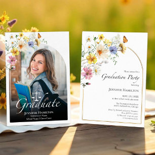 Invitation Fleur sauvage Law School Graduation Party Photo