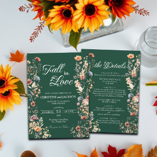 Invitation Fleur sauvage Leaf Fall in Love and Details Mariag